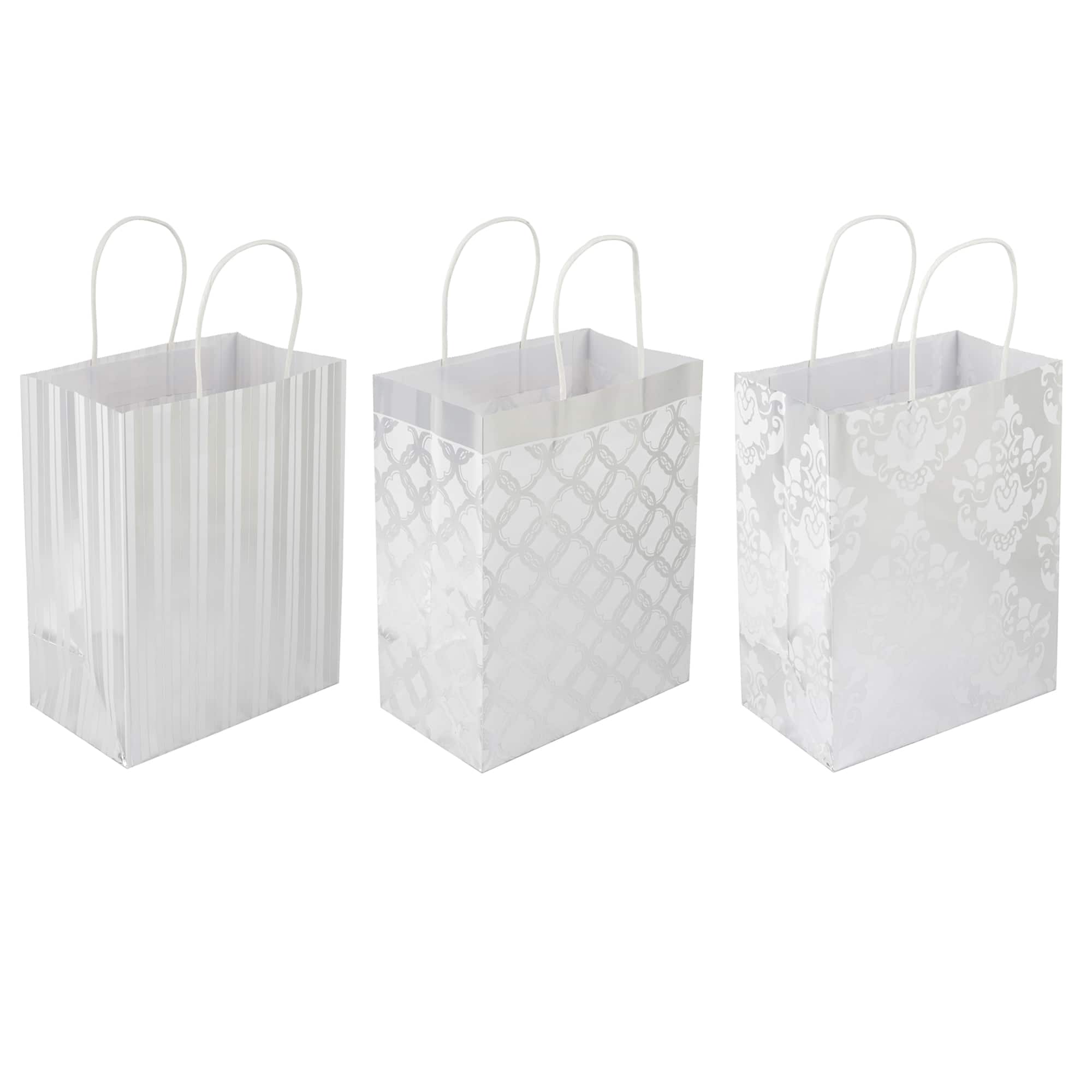6 Packs: 13 ct. (78 total) Silver Mixed Print Gift Bag Value Pack by Celebrate It™